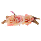 Maxbell Unfinished Real Touch Fabric Roses Flower Leaf Silk Sewing Embellishment for Clothes Headband Hat Applique DIY Trim Craft