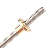 Maxbell 3D printer Lead Screw T-Shape Bar Shaft Dia 8mm + Brass Nut 400mm