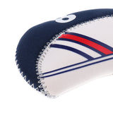 Maxbell 10 Pieces White & Blue USA Flag Neoprene Golf Club Iron Head Cover Headcover