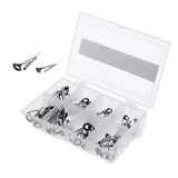 Maxbell 40pcs/box Fishing Rod Guides Tip Rings Rod Repair Kit DIY Eye Ring, 8 Sizes