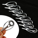 Maxbell 40pcs/box Fishing Rod Guides Tip Rings Rod Repair Kit DIY Eye Ring, 8 Sizes