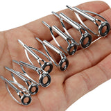 Maxbell 40pcs/box Fishing Rod Guides Tip Rings Rod Repair Kit DIY Eye Ring, 8 Sizes