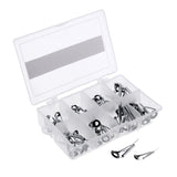 Maxbell 40pcs/box Fishing Rod Guides Tip Rings Rod Repair Kit DIY Eye Ring, 8 Sizes