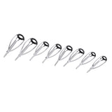 Maxbell 40pcs/box Fishing Rod Guides Tip Rings Rod Repair Kit DIY Eye Ring, 8 Sizes