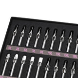 Maxbell Lot 22pcs Stainless Steel Tattoo Machine Tips Set Nozzle Tube for Needles Reusable Kit in Box