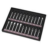 Maxbell Lot 22pcs Stainless Steel Tattoo Machine Tips Set Nozzle Tube for Needles Reusable Kit in Box