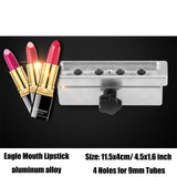 Maxbell 4 Cavities 9mm Tubes Lipstick Mold Lip Gloss Balm Fill Cosmetics Making Mould DIY Cream Maker Molding Tool Aluminum Alloy Eagle Mouth Shaped