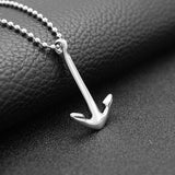 Maxbell Silver Stainless Steel Naval Fish Hook Anchor Pendant Necklace Choker for Women Men Accessories 19.69inch