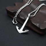 Maxbell Silver Stainless Steel Naval Fish Hook Anchor Pendant Necklace Choker for Women Men Accessories 19.69inch