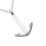 Maxbell Silver Stainless Steel Naval Fish Hook Anchor Pendant Necklace Choker for Women Men Accessories 19.69inch