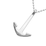 Maxbell Silver Stainless Steel Naval Fish Hook Anchor Pendant Necklace Choker for Women Men Accessories 19.69inch