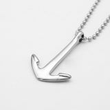 Maxbell Silver Stainless Steel Naval Fish Hook Anchor Pendant Necklace Choker for Women Men Accessories 19.69inch