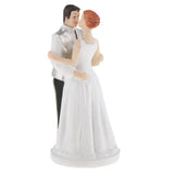 Maxbell Romantic Funny Kiss Bride Groom Figurine Wedding Anniversary Party Resin Cake Topper Photo Prop