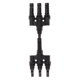 Maxbell 1 Pair MC4 T Branch Solar Panel Cable Connector 1 Male to 3 Female and 1 Female to 3 Male