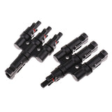 Maxbell 1 Pair MC4 T Branch Solar Panel Cable Connector 1 Male to 3 Female and 1 Female to 3 Male