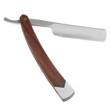 Maxbell Salon Barber Wooden Handle Stainless Steel Straight Folding Shave Shaver For Men
