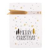 Maxbell 50/set Merry Christmas White Plastic Gift Candy Bags With Ribbon Drawstring