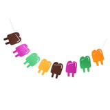 Maxbell Cute Colorful Fabric Ice Lollies Bunting Children Party Room Décor