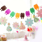 Maxbell Cute Colorful Fabric Ice Lollies Bunting Children Party Room Décor