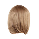 Maxbell Fashion Bob Style Wig Cosplay Party Daily Short Straight Bangs Hair Full Wigs Girls Gift Light Brown 14inches+ Wig Cap