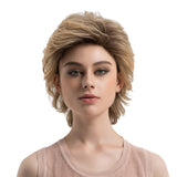 Maxbell Fashion 12'' Women Short Layered Natural Synthetic Hair Wigs + Cap Ombre Blonde