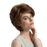 Maxbell 11'' Fashion Fluffy Women Short Straight Brown Full Hair Wigs Heat Resistant