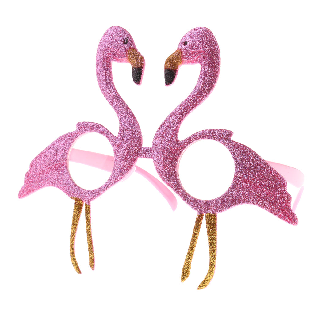 Maxbell Glitter Flamingo Sunglasses Tropical Beach Party Glasses Costume Accessory