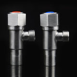 Maxbell 2Pcs Bathroom Toilet Basin G1/2'' Switch Valve Male Thread Connections Kitchen Sink Faucet Angle Valve Faucet Chromed Stainless Steel