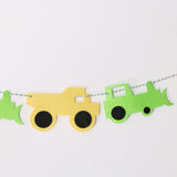 Maxbell Cute Cartoon Truck Shovel Felt Banner Birthday Kids Room Wall Hanging Decor