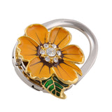 Maxbell Daisy Flower Design Shining Rhinestone Design Anti-Slip Handbag Clutch Purse Hanger 100mm Orange