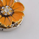 Maxbell Daisy Flower Design Shining Rhinestone Design Anti-Slip Handbag Clutch Purse Hanger 100mm Orange