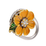 Maxbell Daisy Flower Design Shining Rhinestone Design Anti-Slip Handbag Clutch Purse Hanger 100mm Orange