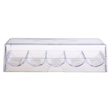 Maxbell 100 Chips Acrylic Storage Tray Case Container with Cover 8.26 x 3.14 x 2.28inch