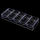 Maxbell 100 Chips Acrylic Storage Tray Case Container with Cover 8.26 x 3.14 x 2.28inch