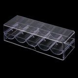 Maxbell 100 Chips Acrylic Storage Tray Case Container with Cover 8.26 x 3.14 x 2.28inch