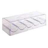 Maxbell 100 Chips Acrylic Storage Tray Case Container with Cover 8.26 x 3.14 x 2.28inch