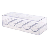 Maxbell 100 Chips Acrylic Storage Tray Case Container with Cover 8.26 x 3.14 x 2.28inch