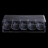 Maxbell 100 Chips Acrylic Storage Tray Case Container with Cover 8.26 x 3.14 x 2.28inch