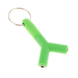 Maxbell 3.5mm Stereo Audio Jack Earphone Headphone 2-Way Y-Shape Splitter Adapter Green