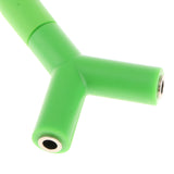 Maxbell 3.5mm Stereo Audio Jack Earphone Headphone 2-Way Y-Shape Splitter Adapter Green