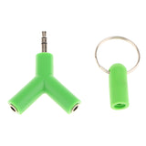 Maxbell 3.5mm Stereo Audio Jack Earphone Headphone 2-Way Y-Shape Splitter Adapter Green