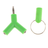 Maxbell 3.5mm Stereo Audio Jack Earphone Headphone 2-Way Y-Shape Splitter Adapter Green