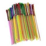 Maxbell 100pcs Metallic Foil Fringe Fireworks Cocktail Party Straws Decor Random