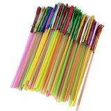 Maxbell 100pcs Metallic Foil Fringe Fireworks Cocktail Party Straws Decor Random