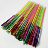 Maxbell 100pcs Metallic Foil Fringe Fireworks Cocktail Party Straws Decor Random