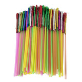 Maxbell 100pcs Metallic Foil Fringe Fireworks Cocktail Party Straws Decor Random