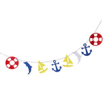 Maxbell Christmas Sailing Party Sailboat Dolphin Anchor Steering Wheel Garland Banner Baby Shower Birthday Party Hanging Decorations