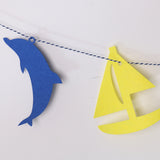 Maxbell Christmas Sailing Party Sailboat Dolphin Anchor Steering Wheel Garland Banner Baby Shower Birthday Party Hanging Decorations