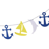 Maxbell Christmas Sailing Party Sailboat Dolphin Anchor Steering Wheel Garland Banner Baby Shower Birthday Party Hanging Decorations