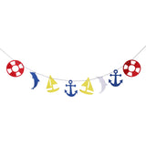 Maxbell Christmas Sailing Party Sailboat Dolphin Anchor Steering Wheel Garland Banner Baby Shower Birthday Party Hanging Decorations